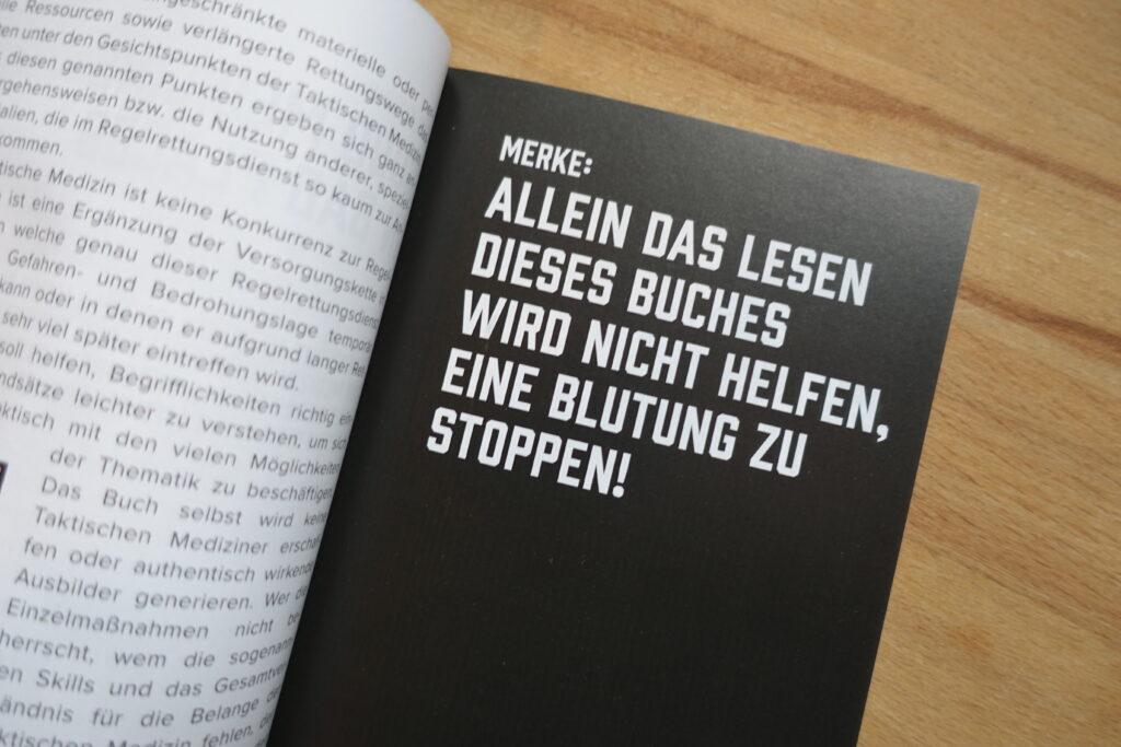 Taktische Medizin SPARTANAT Black Book Rezension 2 Statement von Carsten Dombrowski